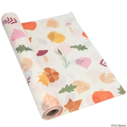 Fall Harvest Leaves & Gourds Tablecloth Roll 102 Foot